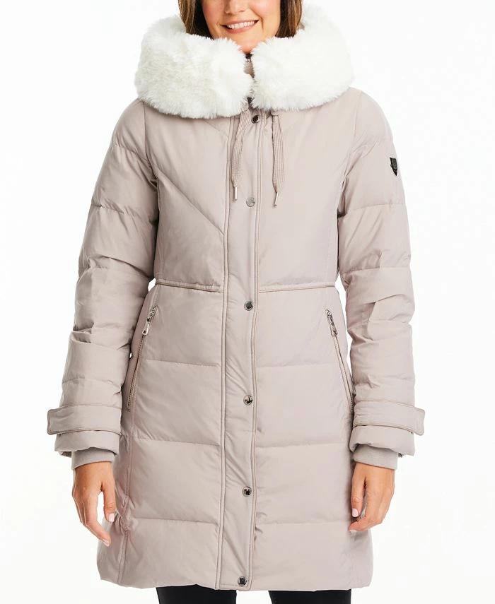 Vince Camuto Women's Faux-Fur-Collar Hooded Puffer Coat 3 Vince Camuto Women's Faux-Fur-Collar Hooded Puffer Coat