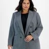 Bar III Plus Size Shimmer Herringbone Long-Sleeve Blazer, Created For Macy's -Sam Edelman Shop 22337672 fpx