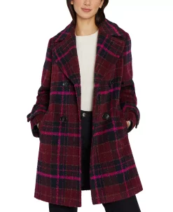 Sam Edelman Women's Double-Breasted Plaid Coat -Sam Edelman Shop 22370792 fpx