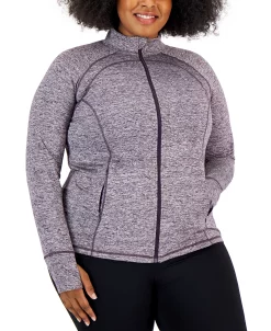 ID Ideology Women's Plus Essentials Performance Zip Jacket, Created For Macy's -Sam Edelman Shop 22394530 fpx
