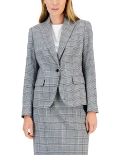 Anne Klein Women's Glen Plaid Single-Button Skirt Suit -Sam Edelman Shop 22410502 fpx