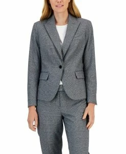 Anne Klein Women's Plaid One-Button Notch-Collar Pantsuit -Sam Edelman Shop 22410521 fpx