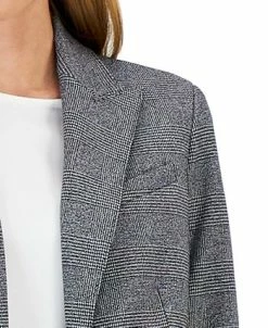 Anne Klein Women's Plaid One-Button Notch-Collar Pantsuit -Sam Edelman Shop 22410522 fpx