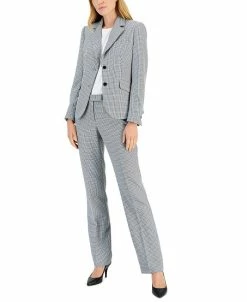 Anne Klein Women's Mini Houndstooth Two-Button Jacket & Flare-Leg Pants & Pencil Skirt
