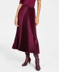 Anne Klein Women's Pleated Pull-On Midi Skirt
