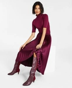 Anne Klein Women's Pleated Pull-On Midi Skirt -Sam Edelman Shop 22412399 fpx