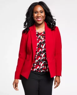 Kasper Crepe One-Button Blazer -Sam Edelman Shop 22449563 fpx