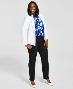 Kasper Women's Blazer, Printed Cowlneck Top & Slim Modern Trousers