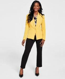 Kasper Women's One-Button Blazer, Printed Cowlneck Top & Pants