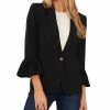 CeCe Women's Ruffle Sleeve Welt Pocket Blazer -Sam Edelman Shop 22475583 fpx
