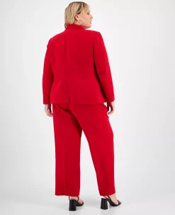 Bar III Plus Size Faux Double-Breasted Blazer, Camisole & Pants, Created For Macy's -Sam Edelman Shop 22521857 fpx