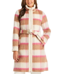 Kate Spade New York Women's Belted Plaid Coat -Sam Edelman Shop 22521973 fpx
