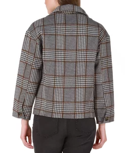 Black Tape Women's Plaid-Print Long-Sleeve Jacket -Sam Edelman Shop 22525034 fpx
