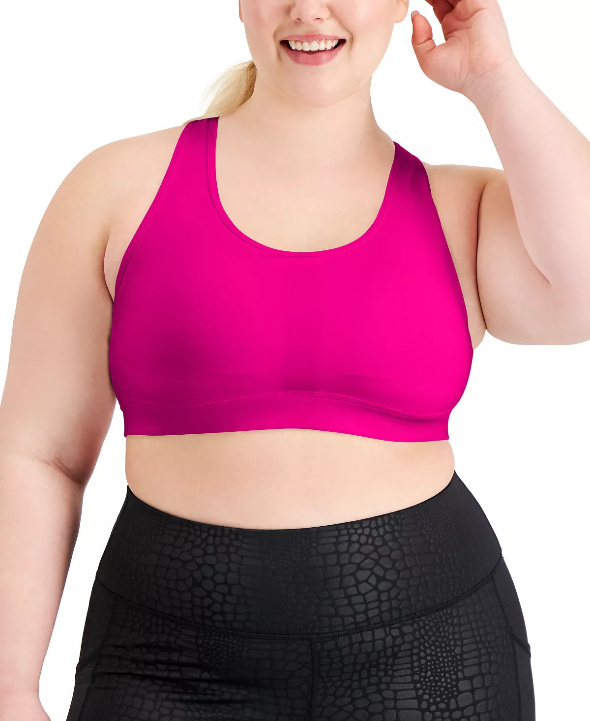 ID Ideology Performance Plus Size Medium Impact Sports Bra, Created For Macy's 9 ID Ideology Performance Plus Size Medium Impact Sports Bra, Created For Macy's - Image 7