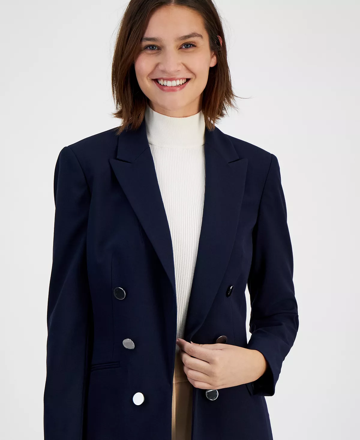 Bar III Women's Bi-Stretch Faux-Double-Breasted Jacket, Created For Macy's 5 Bar III Women's Bi-Stretch Faux-Double-Breasted Jacket, Created For Macy's - Image 3