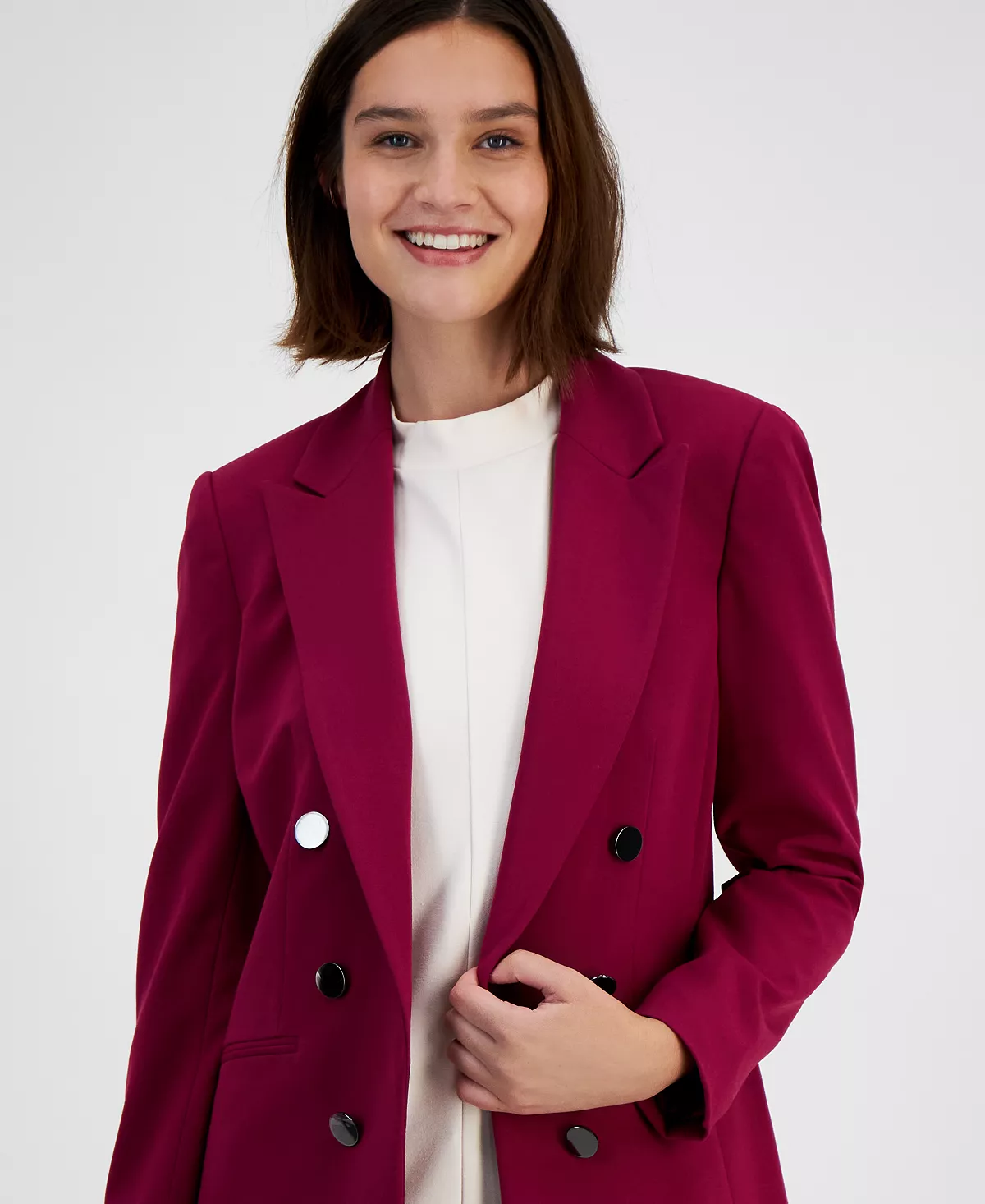 Bar III Women's Bi-Stretch Faux-Double-Breasted Jacket, Created For Macy's 7 Bar III Women's Bi-Stretch Faux-Double-Breasted Jacket, Created For Macy's - Image 5