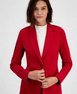 Bar III Women's Compression Single-Button Blazer, Created For Macy's -Sam Edelman Shop 22542430 fpx