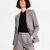 Bar III Women's Glen Plaid Single-Button Blazer, Created For Macy's