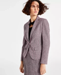 Bar III Women's Single-Button Long Sleeve Blazer, Created For Macy's -Sam Edelman Shop 22562724 fpx