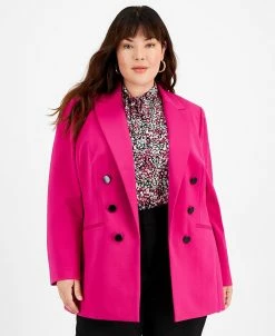 Bar III Plus Size Compression Boyfriend Blazer, Created For Macy's