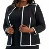 Kasper Plus Size Colorblocked Open-Front Long-Sleeve Blazer -Sam Edelman Shop 22568117 fpx