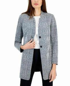 Kasper Women's Printed Two-Button Longline Blazer Topper -Sam Edelman Shop 22573616 fpx