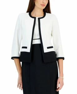 Kasper Women's Colorblocked Open-Front 3/4-Sleeve Blazer