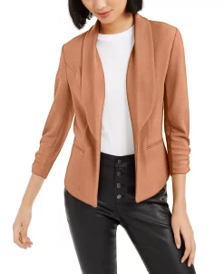 Bar III Knit-Crepe Ruched-Sleeve Blazer, Created For Macy's -Sam Edelman Shop 22585410 fpx