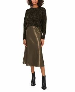 Vince Camuto Women's Textured Pull-On A-Line Midi Skirt -Sam Edelman Shop 22598163 fpx