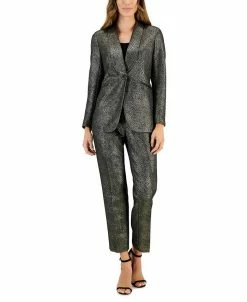 Kasper Women's Metallic Shimmer Jacquard Shawl-Collar Jacket -Sam Edelman Shop 22639891 fpx
