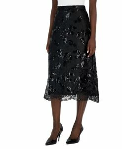 Anne Klein Women's A-Line Embellished Midi Skirt