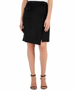 Anne Klein Women's Cargo Pocket Asymmetrical Pencil Skirt