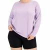 ID Ideology Plus Size Crewneck Long-Sleeve T-Shirt, Created For Macy's -Sam Edelman Shop 22683050 fpx