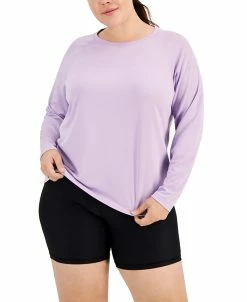 ID Ideology Plus Size Crewneck Long-Sleeve T-Shirt, Created For Macy's