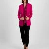 Bar III Women's Compression Boyfriend Blazer, Animal Print Bow Blouse, & Pleat-Front Ankle Pants, Created For Macy's