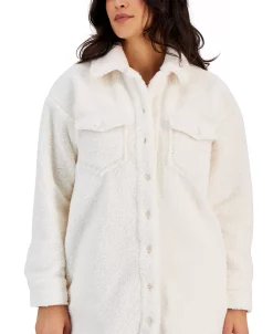 Style & Co Women's Faux-Sherpa Shacket, Created For Macy's -Sam Edelman Shop 22721024 fpx