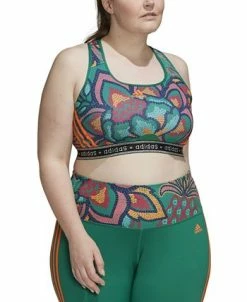 ADIDAS Plus Size Farm Rio Printed Medium-Impact Sport Bra -Sam Edelman Shop 22724095 fpx