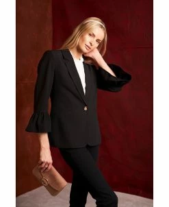 CeCe Women's Ruffle Sleeve Welt Pocket Blazer -Sam Edelman Shop 22729280 fpx