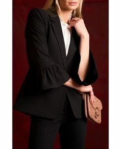 CeCe Women's Ruffle Sleeve Welt Pocket Blazer -Sam Edelman Shop 22729282 fpx