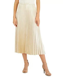 Anne Klein Women's Pleated Pull-On Midi Skirt -Sam Edelman Shop 22733323 fpx