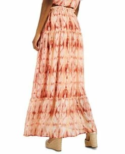 INC International Concepts Women's Printed Clip-Dot Tiered Maxi Skirt, Created For Macy's -Sam Edelman Shop 22740598 fpx