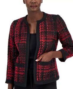 Anne Klein Women's Metallic-Tweed Open-Front Jacket 8 Anne Klein Women's Metallic-Tweed Open-Front Jacket -Sam Edelman Shop 22767654 fpx