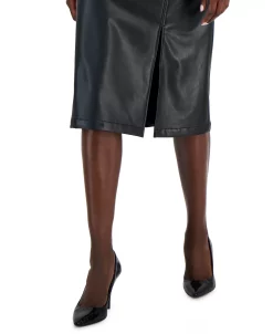 Anne Klein Women's Hollywood Faux-Leather Slit-Front Skirt -Sam Edelman Shop 22767930 fpx