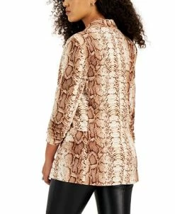 Bar III Women's Python-Print Knit Shawl-Collar Boyfriend Blazer, Created For Macy's -Sam Edelman Shop 22771994 fpx