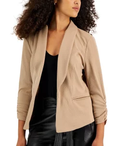 Bar III Knit-Crepe Ruched-Sleeve Blazer, Created For Macy's -Sam Edelman Shop 22772002 fpx