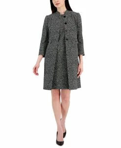 Anne Klein Women's Audrey Hepburn Jacquard Topper Jacket