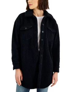 Style & Co Women's Faux-Sherpa Shacket, Created For Macy's -Sam Edelman Shop 22779315 fpx