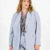 Bar III Plus Size Textured Crepe Single-Button Blazer, Created For Macy's -Sam Edelman Shop 22803327 fpx