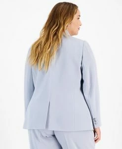 Bar III Plus Size Textured Crepe Single-Button Blazer, Created For Macy's -Sam Edelman Shop 22803330 fpx