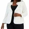 Kasper Plus Size Ruffled Collar Two-Button Blazer -Sam Edelman Shop 22803902 fpx